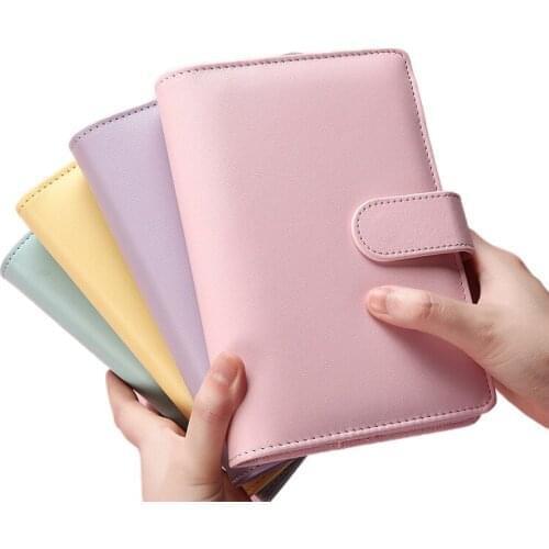 40 PCS A6 PU Leather Notebook Cover Refillable 6 Ring Binder Loose Leaf Personal Organizer Blue Yellow Purple Pink Wholesale K1