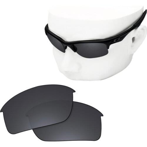 OOWLIT Polarized Replacement Lenses of Black Dark Grey for-Oakley Bottle Rocket OO9164 Sunglasses
