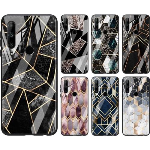 Tempered Glass Hot New Shell Luxury Cover Marble Geometric For Honor 30 20 10 9X 8X Pro Plus Lite Phone Case