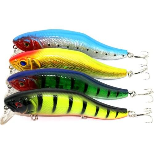 Minnow Lure 8Pcs 12cm 24.5g Swim Colorful Fishing Lure Fishing Hard plastic lifelike Bait Artificial Tackle Bait Hooks 3D Eyes
