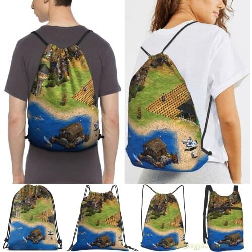Unisex Drawstring Bags Age Of Empires Home Women Drawstring Backpacks Men Outdoor Travel Backpacks Training Fitness Bag