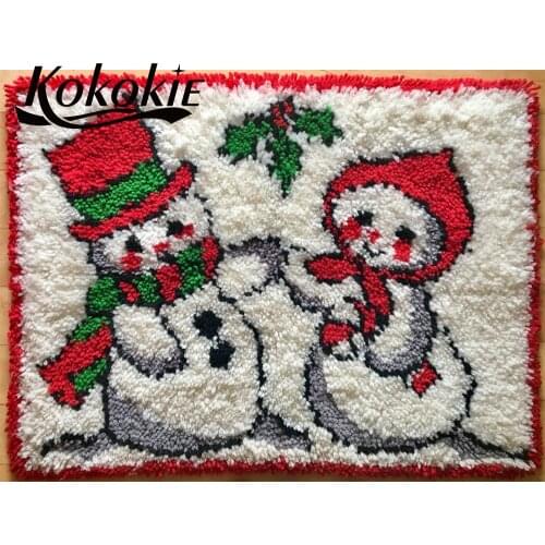 DIY latch hook rug canvas vloerklee diy tapijt Foamiran for needleworksets knooppakket crochet tapis floor mat for Christmas
