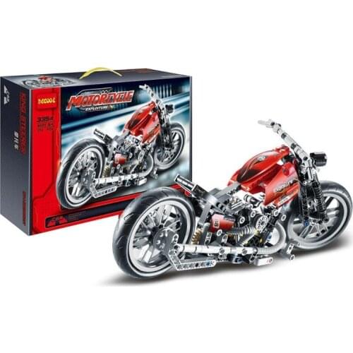 Speed Motorcycle Toy Building Blocks Decool 3354 Exploiture Model Gift Boy Racing 378pcs Set Technology Technic