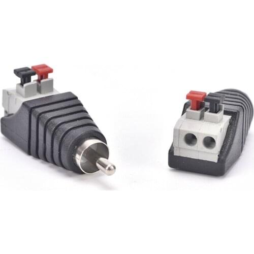 Speaker Wire Cable To Audio Male Cable Professional Jack Press Plug RCA Connector Adapter Cable