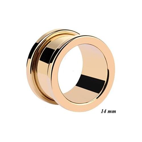 Golden Flesh Tunnel Expander Ear Plugs 2pcs/lot Screw Fashion Body Piercing Jewelry Gauge Rock Kit Pair Earring HOT SALE