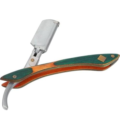 Nose Hair Trimmer Beard Trimmer Men Straight Edge Razor Travel Portable Foldable Manual Shaver Silver (Without Blade) Hair