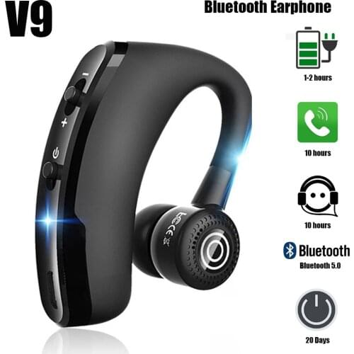 V9 CRS TWS Earphones Bluetooth Handsfree Ear Phone Wireless Business Ear Buds Drive Call Sports Earphone For iphone Samsung