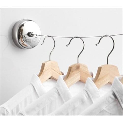 Balcony Clothesline Indoor Invisible Clothes Rack Stainless Steel Drying Line Hotel Hanger Rope Retractable Home Quilt Holder