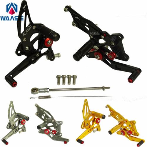 CNC Adjustable Rider Rear Sets Rearset Footrest Foot Rest Pegs Black For Kawasaki Ninja 250R EX250 2008 2009 2010 2011 2012