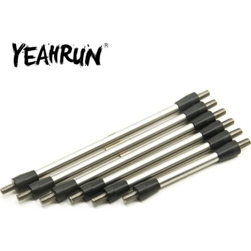 YEAHRUN 57.5-107.5mm Stainless Steel M4 Tooth 5mm Diameter Link Rod for Axial SCX10 ll 90046 1/10 RC Crawler Car Accessories