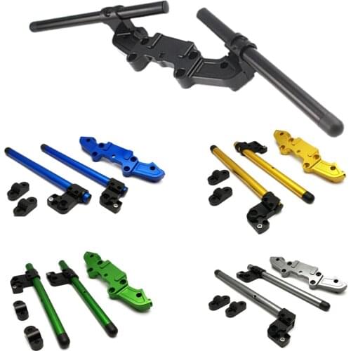 Motorcycle Clip-On Adapter Plate Adjustable Handlebars Handle Bar With Clamp Kit Risers For Kawasaki Z900 Z 900 2017