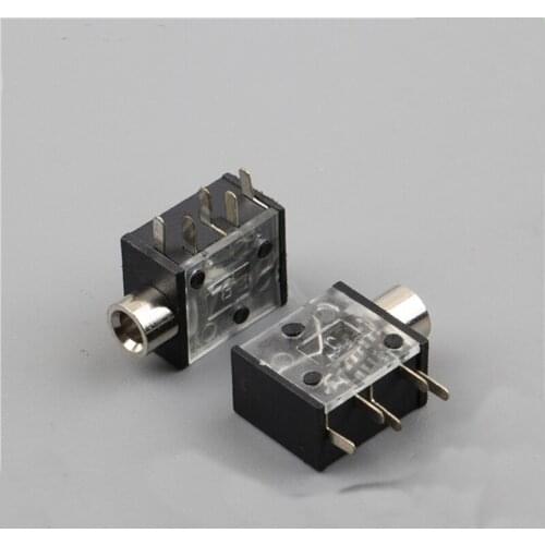 PJ-325 transparent cover 3.5 headphone socket 5 foot pin no fixed foot 3.5MM power socket