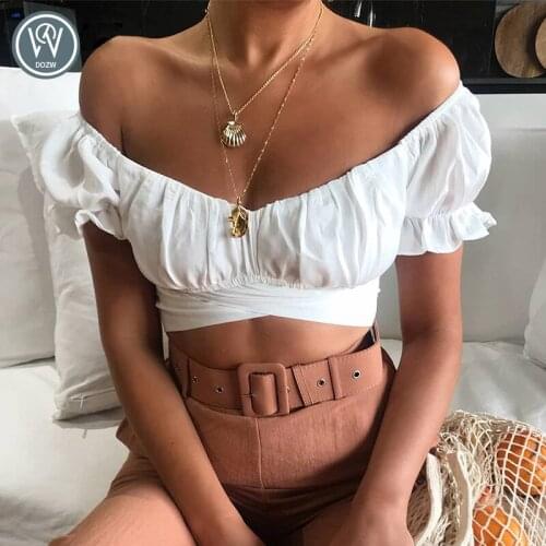 White Off Shoulder Ruched Tank Tops Women Summer Sexy Backless Tie Bow Crop Top Streetwear Pink Tees for Women Clothing