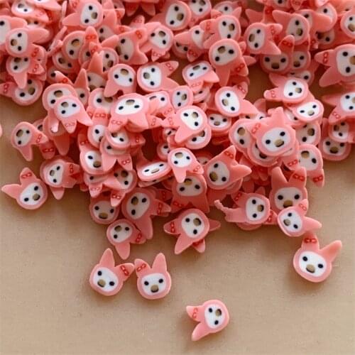 15g Pink Rabbit Polymer Clay Slices Soft Pottery Sprinkles for Slime Decoration DIY Nail Jewelry Crafts Accessories