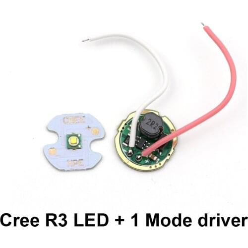 16mm 3W XPE R3 LED Chip diode Lamp LED Emitter + 15.3mm one mode 1.5-3.7V 3W LED Q5 LED driver board for flashlight DIY