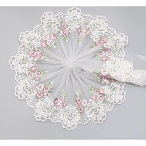 19cm Handmade DIY Clothing Accessories Floral Embroidery Lace Fabric Curtains Sofa Lace Trim Sewing Trimmings and Embellishments