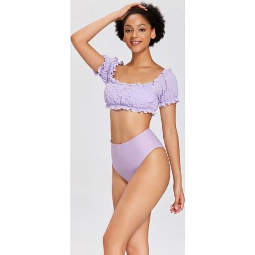 2021 New Style European and American Split Swimsuit Women Foreign Trade Bubble Knitted Beach Bikini Cross-Border Swimwear