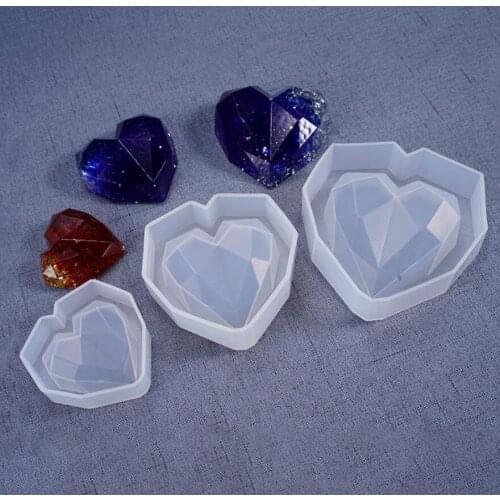3D heart shaped silicone mold resin jewelry mold UV epoxy resin DIY jewelry making tool
