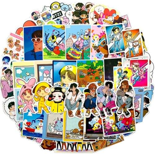 50Pcs Cut Expression Sticks Cartoon Q Version Korean Combination Sticker For Refrigerator Scooter Suitcase PVC Graffiti Sticks