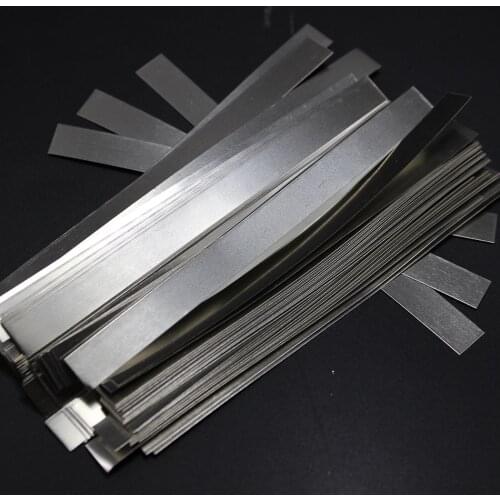 50 Pcs Pure Nickel Strip 0.2 x 10mm x 100mm Soldering Tab for 18650 Lithium Battery Welding