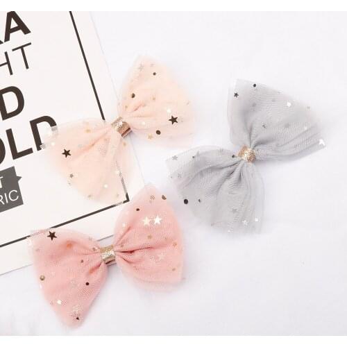 Xugar Hair Accessories Barrettes for Girls Sequin Organza Bowknot Hair Clips Kids Hair Bows Princess Girl Bow Hair Accessories