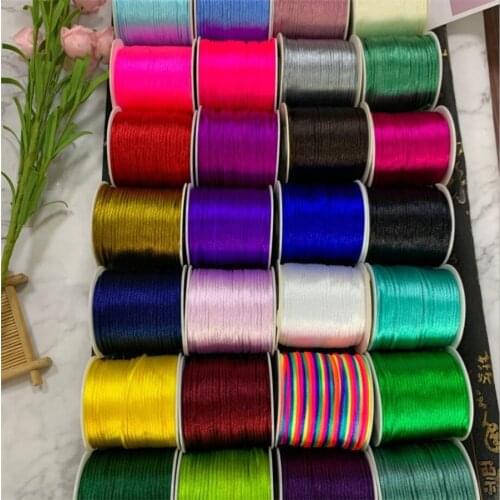 1.5mm X 30M/roll Satin Rattail Silk Macrame Cord DIY Chinese Knot Bracelet Necklace Jewelry Finding satin nylon cord 26 Colours