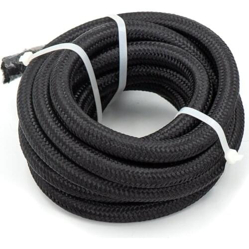 Universal 1M AN Hose Nylon-Stainless Steel Hose Fuel Line Braided Brake Gas Line Hose Oil Cooler Hose Pipe AN6 An8 An10 Black