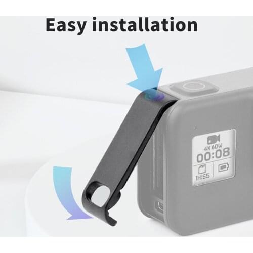 BGNing ABS Rechargeable Battery Side Cover for Gopro Hero 8 Black Camera Batteries Protective Case