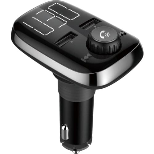 Bluetooth 4.2 Fm Transmitter Car Kit MP3 Modulator Car Charger QC3.0 Double USB With LED Lattice screen EQ Mode 2019 NEW