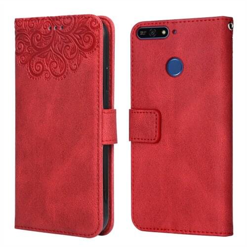 For Huawei Honor 7C Pro Flower Embossing Case LND-AL30 LND-AL40 5.99" Wallet Flip Leather Case for Huawei 7C Pro Case