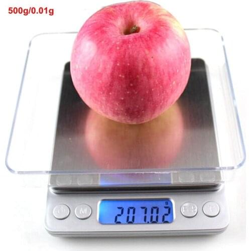 500g x 0.01g digital kitchen food pocket scale With 2 Tray
