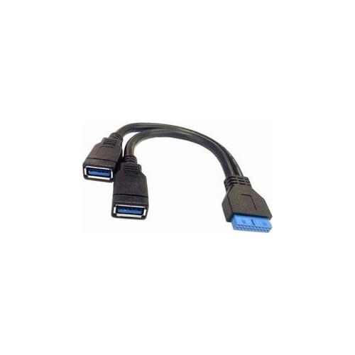 CY Chenyang 2 Ports USB 3.0 Female to Motherboard 20pin Cable 10cm