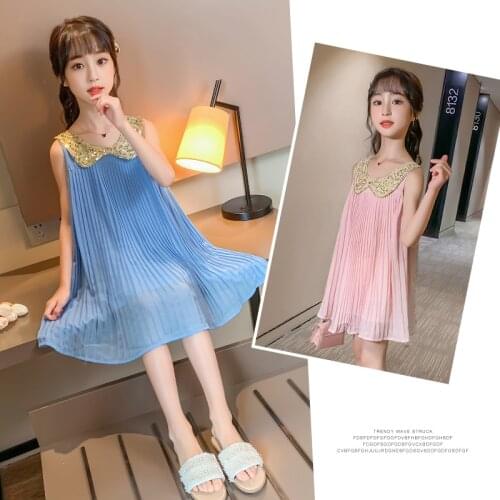 Floral Dress for Girls 2021 New Sweet Cute Flowers Kids Costumes Girl Sleeveless Vestidos Teen Children Clothing Dresses Girls