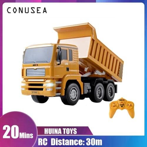 HUINA 332 1:18 2.4G 6CH RC truck Construction Engineering Car Dumper Remote-controlled machine radio-controlled toys for boys
