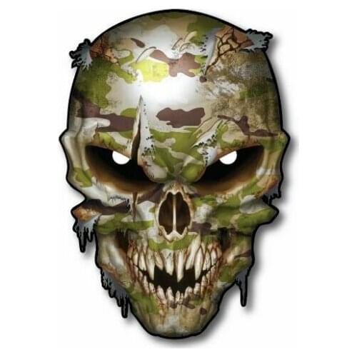 Camouflage Military Skull Heat Transfer Iron on Army Thin Green Line Marine Navy Stickers for Cars, Motos, Laptops, Industry