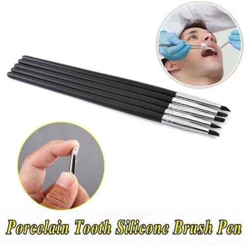 Resin Porcelain Teeth -Silicone Brush Pens 5 nibs Dental 5pcs Composite Adhesive