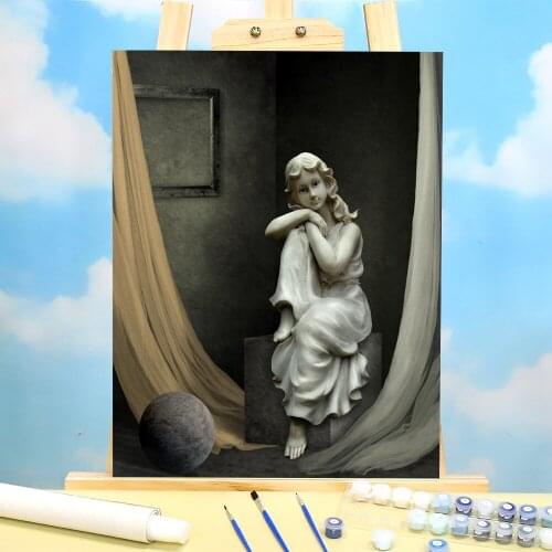 Woman Girl Painting By Numbers Complete Kit Acrylic Paints 40*50 Paiting By Numbers Wall Paintings For Wholesale