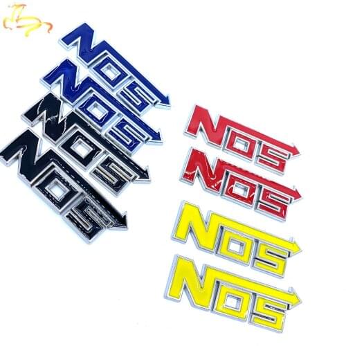 2pcs 1Pcs 3D Metal NOS Car Styling Decal Emblem Badge Car Sticker Auto Accessories For NOS BMW Ford Toyota Decoration