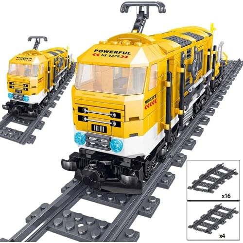 Blocks Train Railway Track model sets straight Curve assembled Building blocks DIY Construction Boys Girls toys Childrens Gift