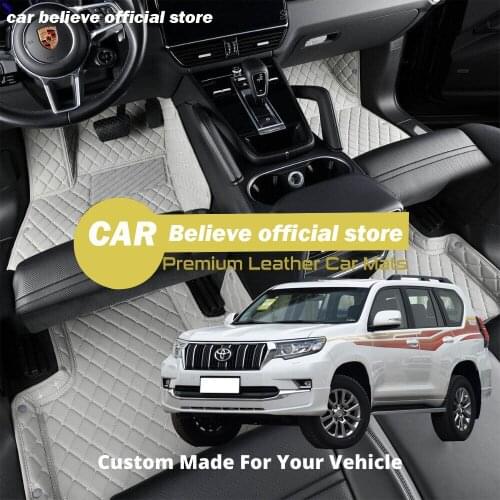 High quality Leather Car Floor mats for Toyota Land Cruiser Prado 150 2017 2016 2015 2014 Carpets Rugs Pads Accessories