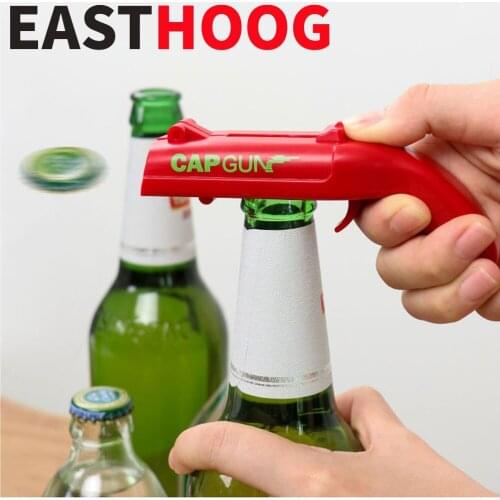 Creative Gun Shape Bottle Opener Flying Cap Launcher Portable Bar Tool Drink Opening Shooter Beer Bottle Opener Kitchen Gadgets