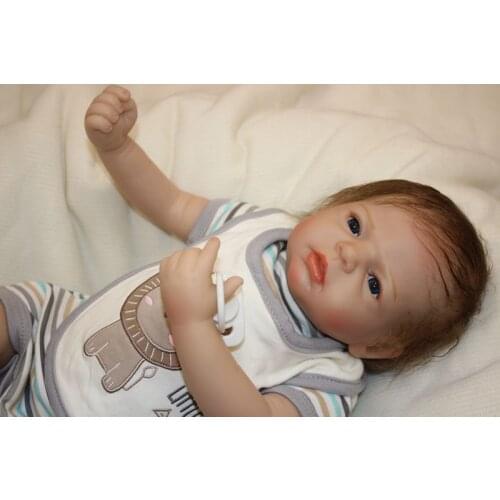 Fashion Baby Doll 22" Reborn Silicone Soft Cotton Body Newborn Baby Doll Toy For Boy Real Looking toddlers kids birthday gifts