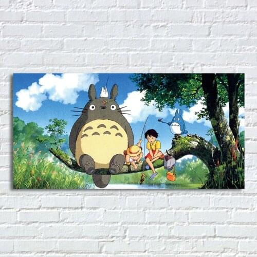My Neighbor Totoro Wall Poster Hayao Miyazaki Anime Movie Posters Prints Cartoon Canvas Art Pictures Kids Baby Room Decor