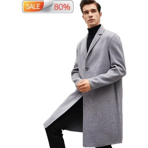 Double-faced Wool Men Korean Overcoat Spring Autumn Long Mens Coat and Jacket Abrigo Hombre MNDY9902 B21496