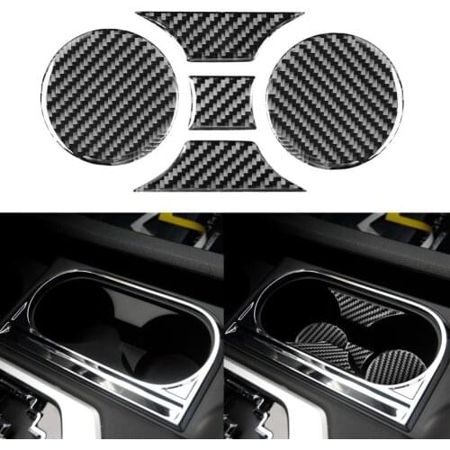 Carbon Fiber Panel Sticker Dustproof Black Lightweight Central Control Cup Holder Decorative Cover 2014-2018 Toyota Tundra