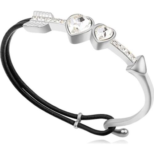 11.11 New Womens Cuff Bracelets for Girl Wedding Party Fashion Square Design Bracelet Bangle made with Austria Crystal Best Gift