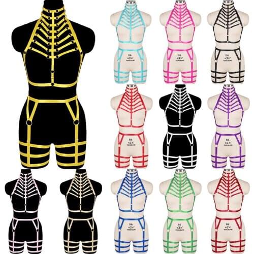 Thigh Bands Full Body Harness Sexy Lingerie Set Fetish Erotic Festival Clothing Accessories Pastel Goth Bondage Garter Belt