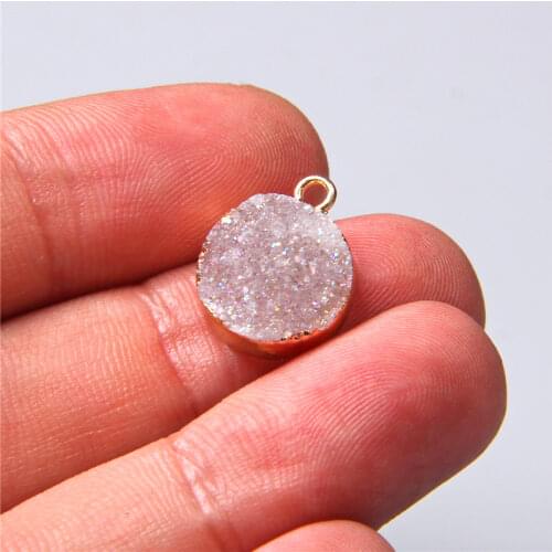 2 pcs Dyed natural crystal cluster druzy pendulum pendant charm for jewelry Making necklace earring diy Accessories finding