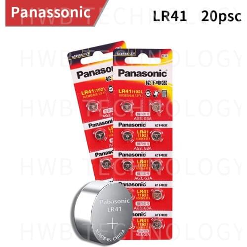 Wholesale 20pcs 1.5V PANASONIC LR41 192 Button Cell Alkaline Batteries Freeshipping