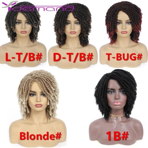 Y Demand Short Faux Locs Dreadlocks Wig Crochet Twist Hair Synthetic Braided Wig African Fiber Daily Wigs For Black Women/Men